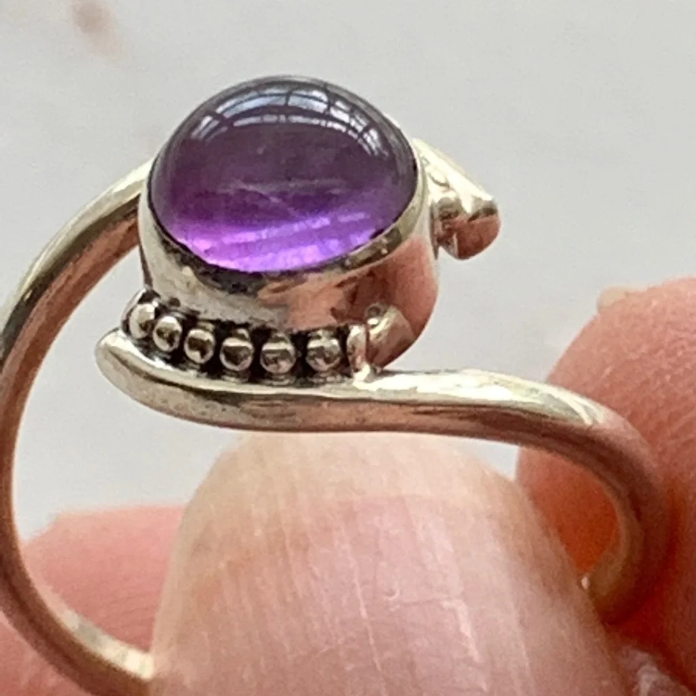 Natural Amethyst 925 Silver ring